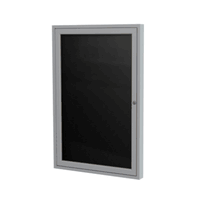 1 Door Vinyl Letter Board with Satin or Dark Bronze Frame, Black, 24"H x 18"W, Black