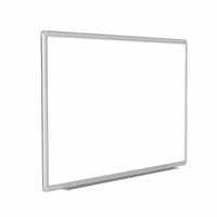 Magnetic Porcelain Whiteboard with DecoAurora Aluminum Frame, 3'H x 4'W, Gray