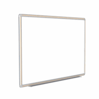 Magnetic Porcelain Whiteboard with DecoAurora Aluminum Frame, 3'H x 4'W, Light Maple