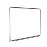 Magnetic Porcelain Whiteboard with DecoAurora Aluminum Frame, 3'H x 4'W, Mahogany