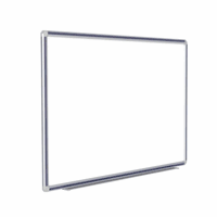 Magnetic Porcelain Whiteboard with DecoAurora Aluminum Frame, 3'H x 4'W, Navy Blue