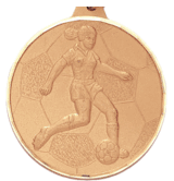 Girls / Female Soccer Player - 2 Inch Diamond Cut Edge Medal with Ribbon