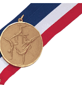 Girls Gymnastics - 2 Inch Diamond Cut Edge Medal with Ribbon