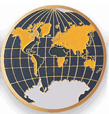 Globe / World Medal Insert (Etched)