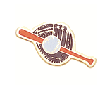 Glove, Bat & Baseball Pin