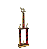 Goat Two-Tier Championship Trophy w/ Wood Base