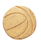 Gold Basketball-Shaped Pin