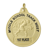 Gold Boy's Track Front Imprint Medals