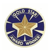 Gold Star Award Medal Insert (Etched)