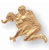 Gold Wrestling Letter Lapel Pins