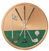 Golf "18th Hole" Litho Medal Insert