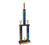 Graduation Two Tier Championship Trophy with Wood Base