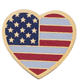 Heart Shaped Flag Pin