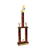 Hole-in-One Two Tier Championship Trophy W/ Wood Base