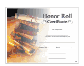 Honor Roll Certificates