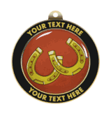 Horseshoes Insert Medal with Personalized Rim