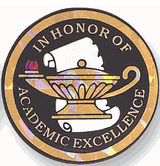 In Honor of Academic Excellence Mylar Decal Medal Insert