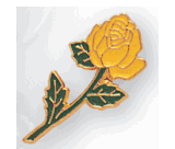 Long Stem Yellow Rose Flower Pins