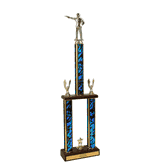 Marksman Two Tier Championship Trophy W/ Wood Base