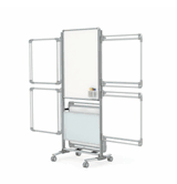 Mobile 2-Sided Whiteboard with Tablet Storage, 4 Tablets, 39"H x 26"W