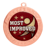 Epoxy Dome Insert Medal with Bronze Frame: Most Improved