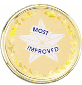 Most Improved Mylar Decal Medal Insert