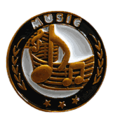 Music Gold Enamel Lapel Pin