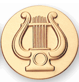 Music Lyre Litho Medal Insert