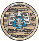 Music Lyre Mylar Decal Medal Insert