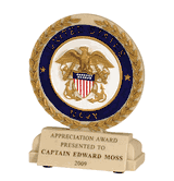 Navy Cast Stone Trophy