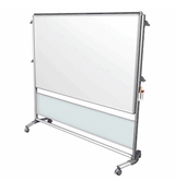 Nexus IdeaWall, Mobile 2-Sided Porcelain Magnetic Whiteboard, 46"H x 70"W