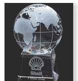 Optical Crystal Globe Trophy