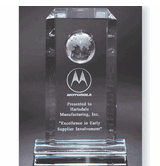 Optical Crystal Relief Globe Award