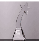 Optical Cut Crystal Shooting Star Award