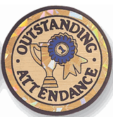 Outstanding Attendance Mylar Decal Medal Insert