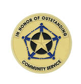 Outstanding Community Service Mylar Decal Medal Insert