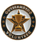 Outstanding Volunteer Gold Enamel Lapel Pin