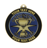 Outstanding Volunteer Insert Medal with Personalized Rim