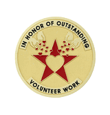 Outstanding Volunteer Work Mylar Decal Medal Insert