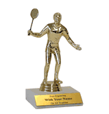 Participation Trophies with Marble Platform - Badminton