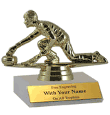 Participation Trophies with Marble Platform - Curling