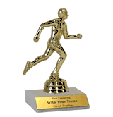 Participation Trophies with Marble Platform - Track & Field