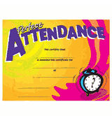 Perfect Attendance Clock Certificates