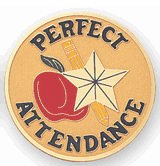 Perfect Attendance Medal Insert (Etched)