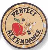 Perfect Attendance Mylar Decal Medal Insert