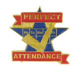 Perfect Attendance Pin - Color