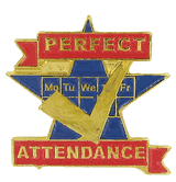 Perfect Attendance Pin - Color