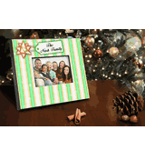 Personalized Green Stripes Holiday Picture Frame