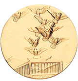 Pigeons Flying Litho Medal Insert