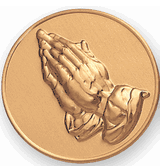 Praying Hands Litho Medal Insert